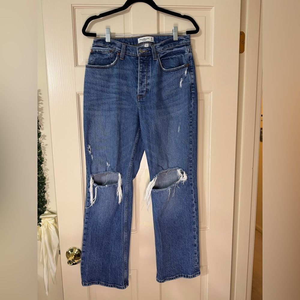 Women’s Abercrombie 90s Baggy Low Rise Jeans Curve Love Sz 28/6 S